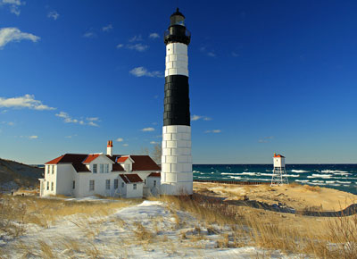 winter thumbnail image of the big sable point lighthouse in ludington state park